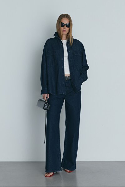 Suud Collection Mavi 88 Oversize Denim Gömlek