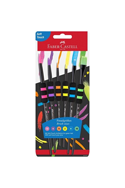 Faber Castell SET OF 6 SOFT TOUCH BLACK BRUSHES FABER-CASTELL