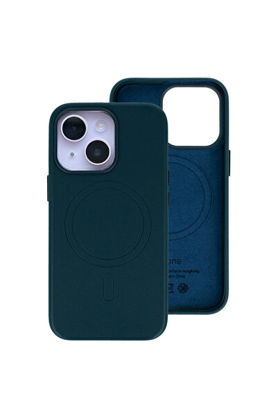 Gekko Mobile Gekko MagSafe Leather Case за iPhone 14 - Blue Navy