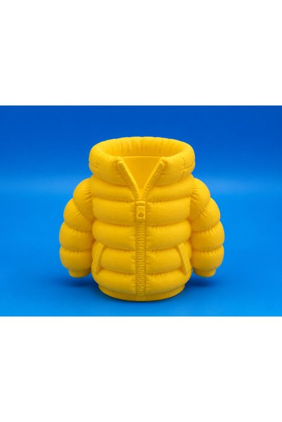 Bezos 3D Printed Inflatable Coat Pen Holder - Desktop Organizer-Yellow