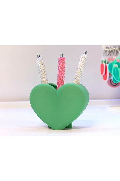 Bezos 3D Printed Shaped Pen Holder - Desktop Organizer - Green
