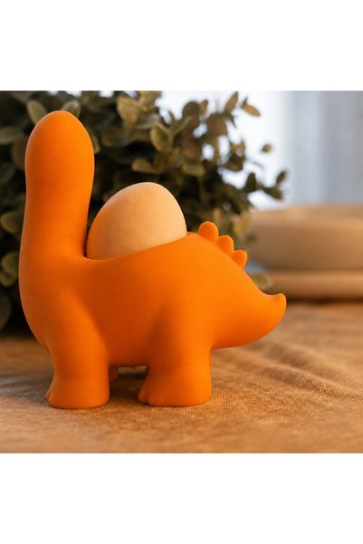 Generic Brand 3D Printed Dinosaur Egg Cup - Cute Eggosaurus Egg Holder-Orange