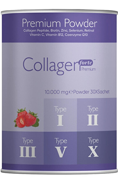 Collagen Forte Platinum Premium Kolajen Powder 10g X 30 Şase Biotin & Multivi...