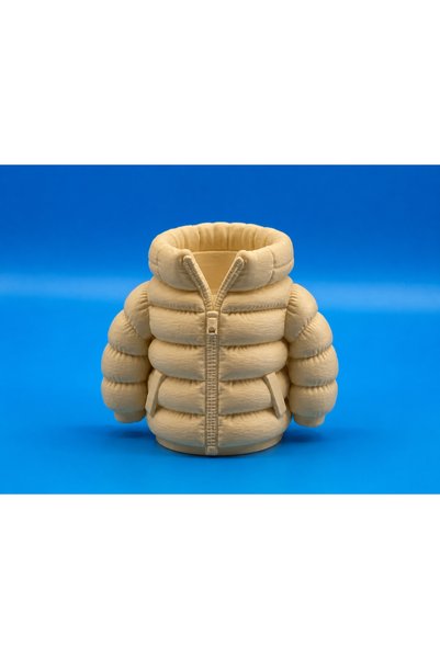 Bezos 3D Printed Inflatable Coat Pen Holder - Desktop Organizer - Beige