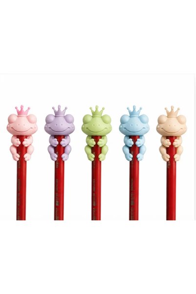 Bezos 3D Printed Frog Prince Figured Pen Ornament - Set of 6 Pen Toppers - Assorted