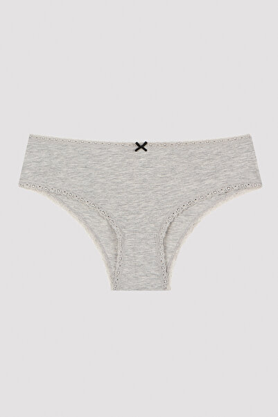Penti Daily Lace 3'lü Pamuklu Gri Hipster Külot