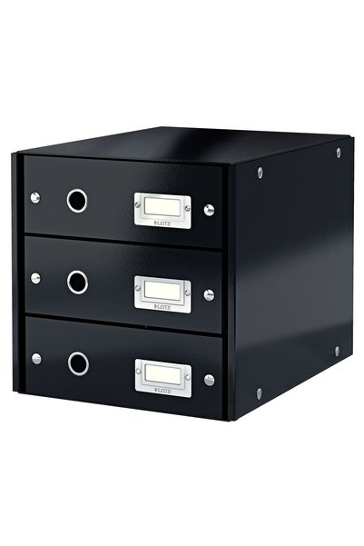 Leitz 3-DRAWER BLACK CABINET CLICK&STORE