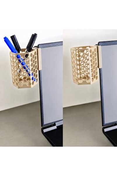 Bezos 3D Printing Monitor Pen Holder - Honeycomb Patterned Laptop Edge Hexago...