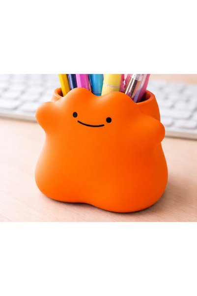 Bezos 3D Printed Smiling Cloud Pen Holder - Desktop Organizer - Orange Bzeldr05