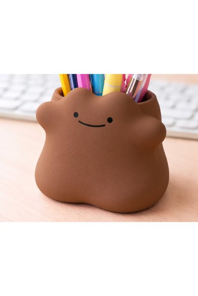 Bezos 3D Printed Smiling Cloud Pen Holder - Desktop Organizer - Brown