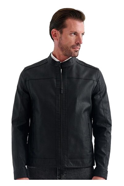 Pierre Cardin Cedric Erkek Suni Deri Biker Mont