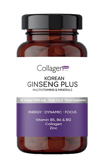 Collagen Forte Platinum Kırmızı Kore Ginseng Plus, Hidrolize Kolajen, Vitamin...