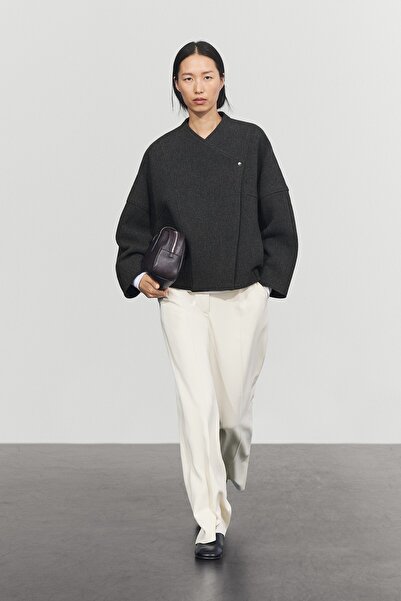 Massimo Dutti Yün karışımlı bomber ceket