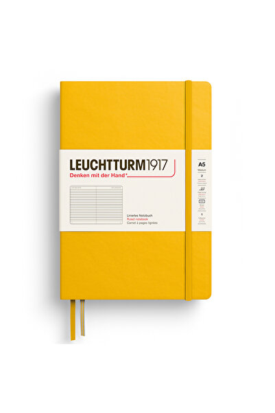 Leuchtturm A5 Dictation Notebook with Hard Cover Yellow Sunflower