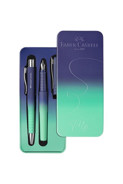Faber Castell Set de pixuri M + PIX XB POLY FLOW ALBASTRU-TURCOAZ FABER-CASTELL