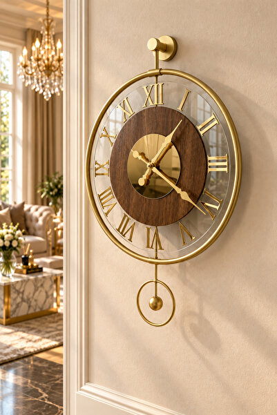 Wallover Design METAL %100 KIRILMAZ GERÇEK CAMLI Orion Roma Rakamlı Gold Meta...
