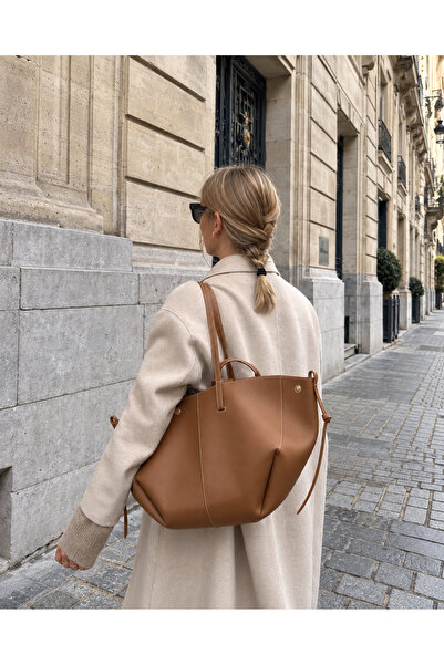 na nura collection حقيبة يد وكتف Polen Pinterest للنساء، بلون تان