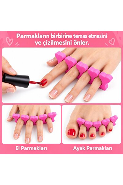 jetfast 5Pcs Sponge Finger Separator - Nail Polish Painting, Ornament and Art Pedicure Set