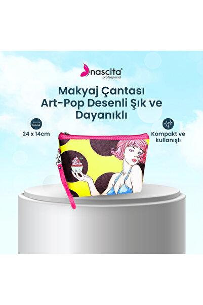 nascita حقيبة مكياج بنمط آرت-بوب أنيقة ومتينة مقاس 24x14 سم ELGCNT0066
