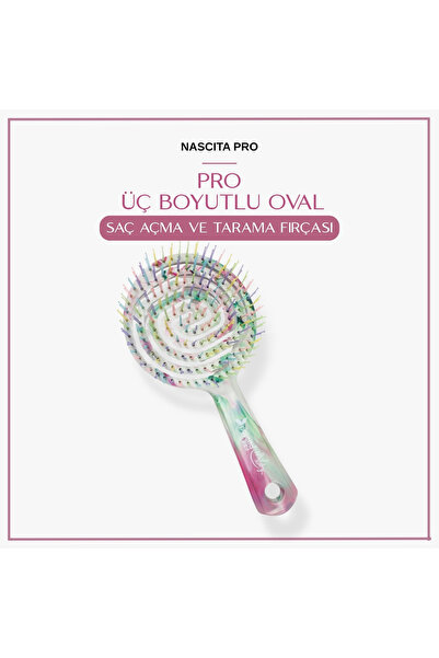 nascita Pro Three Dimensional Oval Hair Brush - 17 Color Marble