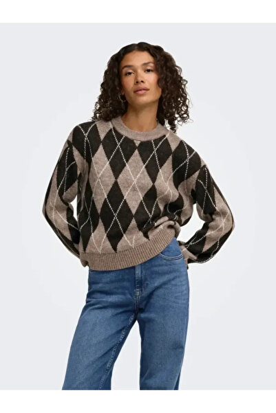 ONLY Jdybıanka L/S Argyle Pullover Knt Women's Sweater 15381327