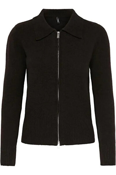 ONLY Onlmacey Ls Cardigan cu fermoar, pulover maro pentru femei 15382508