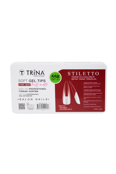Trina Soft Jel Takma Tırnak -stilletto (YARI MAT) 550' Li - 19