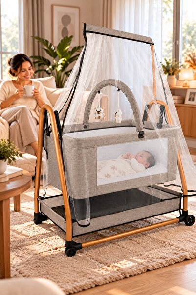 Baby Home Rüya Sallanır Anne Yanı Bebek Beşiği Sepet Beşik