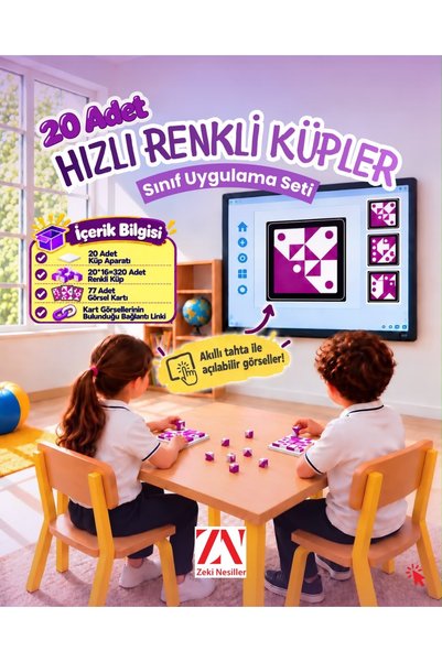 Zeki Nesiller Hızlı Renkli Küpler Sınıf Seti (20 ADET)