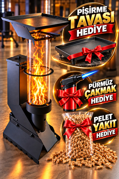Bayfırıns Mini Pelet Soba ( Pürmüz ve Pelet Hediyeli )