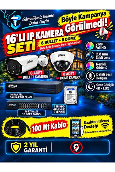 DAHUA 12 LI IP GÜVENLİK KAMERA SETİ