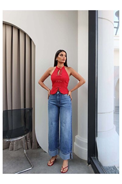 ESRAHELVACI Wide Leg Curled Jeans