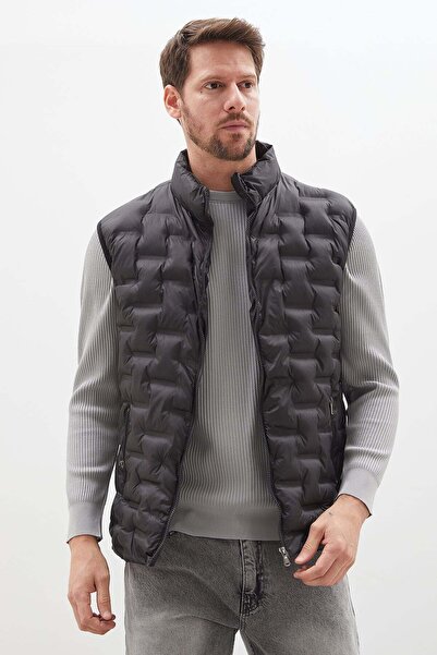 Fulla Moda Vestă matlasată cu guler înalt și buzunare, cu fermoar