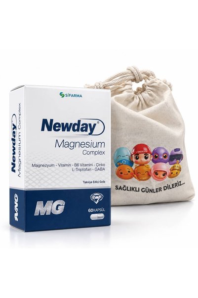Rcfarma Newday Magnezyum Complex 60 Kapsül, Size Özel Hazırlanmış Sarmed Kese...