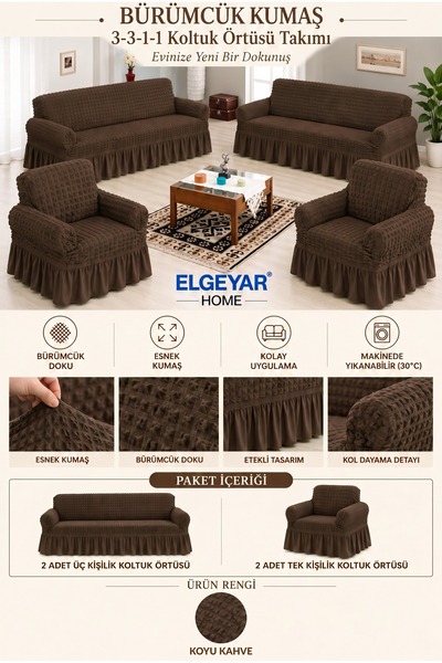 elgeyar Bürümcük Sofa Sofa Sofa Bed Cover Case 3 3 1 1