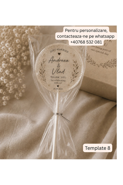 OEM Set de 10 Acadele personalizate cu poveste - Mărturii de nuntă
