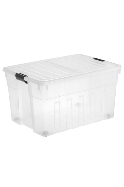 OEM Cutie depozitare plastic transparent capac pliabil roti manere 150l
