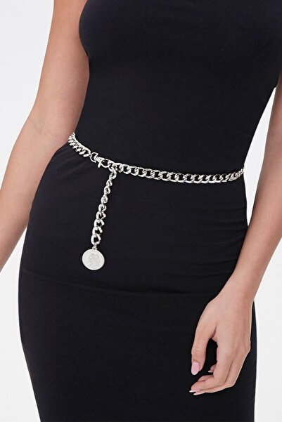 New Obsessions Thorano Silver Colored Chain Belt