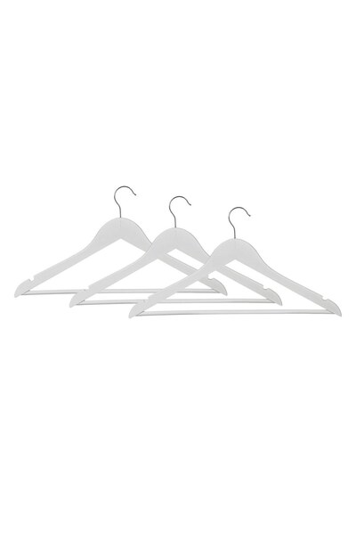 OEM Umerase de Lemn Albe 44.5cm - 3buc - Organizare-Curatare Casa