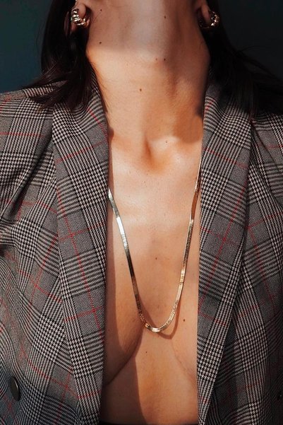 New Obsessions Long Italian Chain Necklace Gold