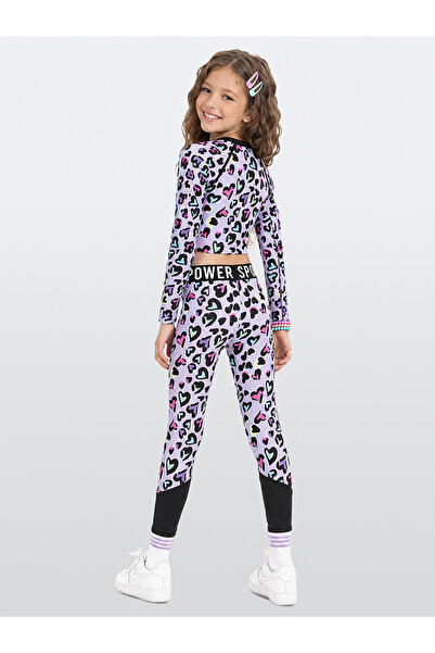 Denokids Girls' Sports Set Leopard Print – Crop Top and Sports Leggings (Ages 6-11)