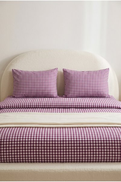 Medaillon Home Gingham Double Duvet Cover Set |   Cotton |   200X220 cm Duvet Cover, 2 Pieces 50X70 cm Pillowcases |   Stylish and Elegant