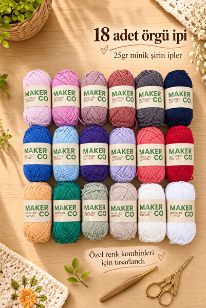 Liva Craft Makerco Knitting Yarn Set 18 Pieces
