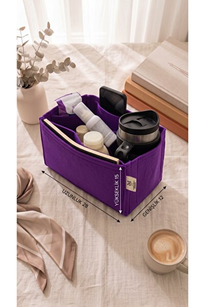 MARJİNAL W CLUB TEK SULUKLU CANTA ICI DUZENLEYICI KOYU MOR 28 X 15 X 12 OLCUL...
