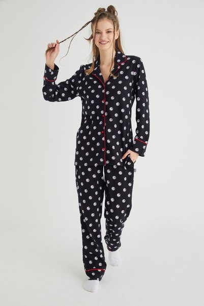 Hello Kitty Licensed Buttoned Long Sleeve Pajama Set Roz-63