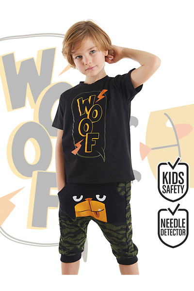 Denokids Woof Boy's T-shirt Capri Shorts Set