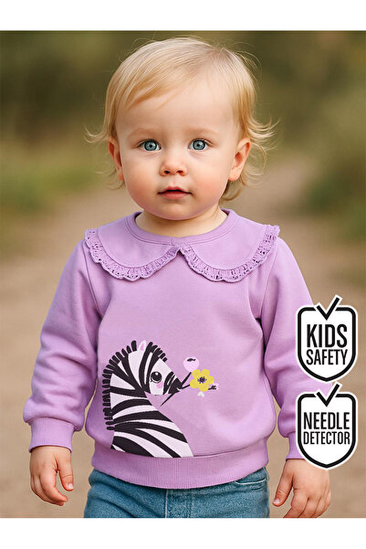 Denokids Dívčí mikina Zebra Lila