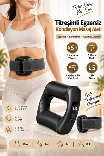 EN SİGA Titreşimli Masaj Halkası Elektrikli Taşınabilir Tüm Vücut Kas Masaj A...