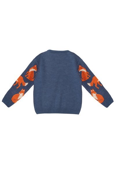 MSHB&G Fox Boy's Navy Blue Long Sleeve Knitwear Sweater