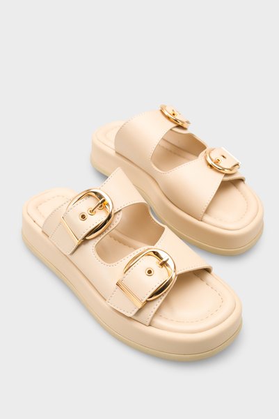 Capone Outfitters Vivien Women's Slippers with Wedge Heels and Double Strap B...